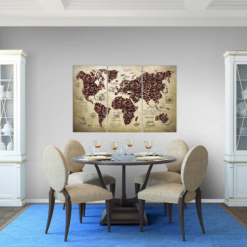 Wandbilder Wohnzimmer XXL Küche Kaffee Moderne Bilder Weltkarte